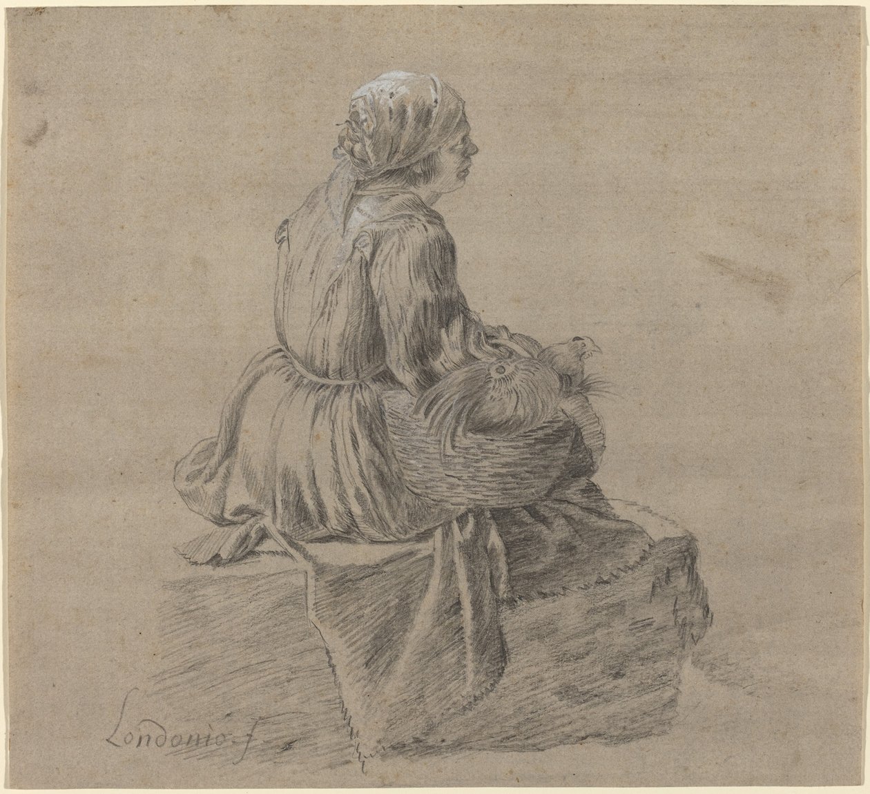 Femme paysanne assise - Francesco Londonio