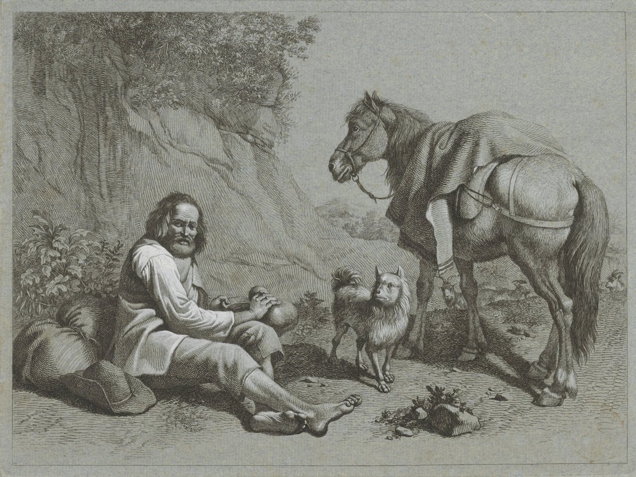 Berger se reposant (Scènes pastorales) - Francesco Londonio
