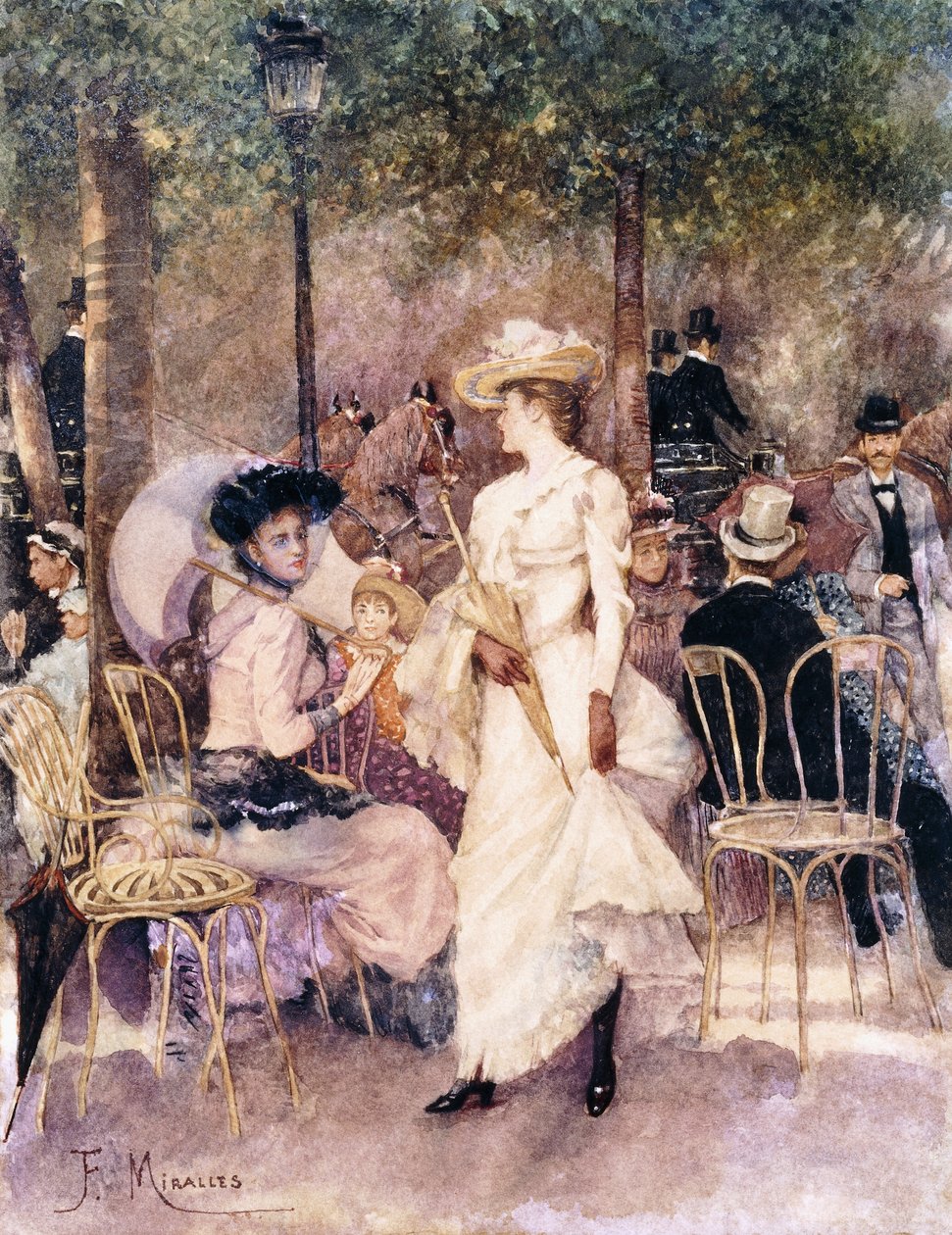Figures dans un parc - Francesco Miralles Galaup