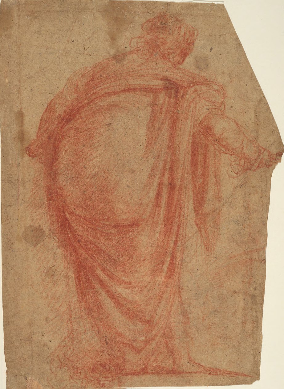Femme lourdement drapée vue de dos - Francesco Montelatici