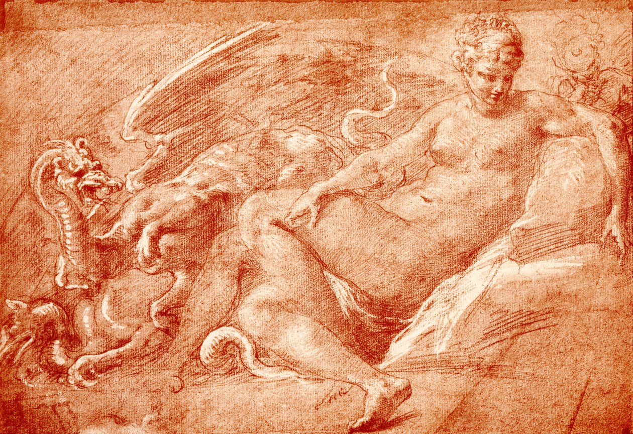 Étude pour Cérès sur le char du dragon - Francesco Primaticcio