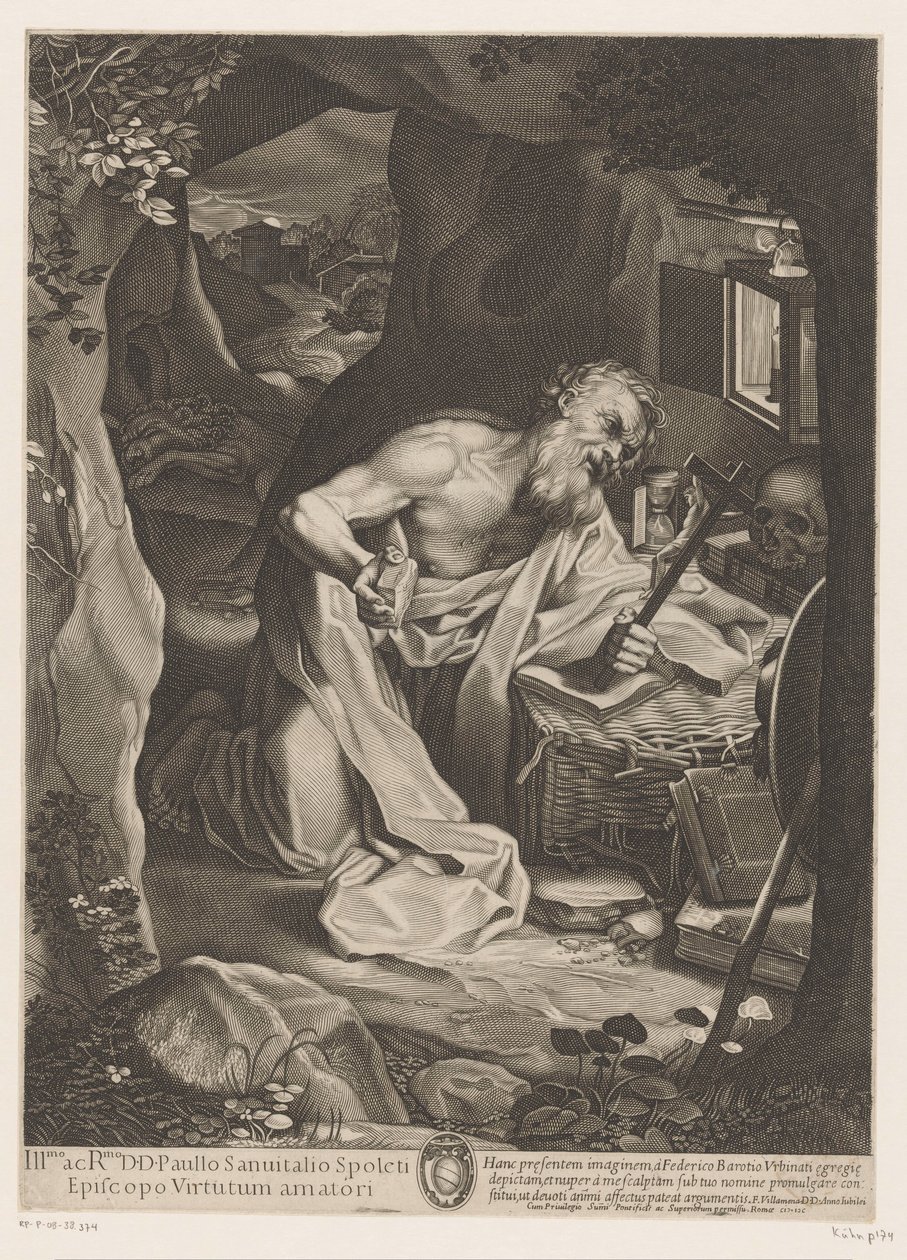 Saint Jérôme dans le désert - Francesco Villamena
