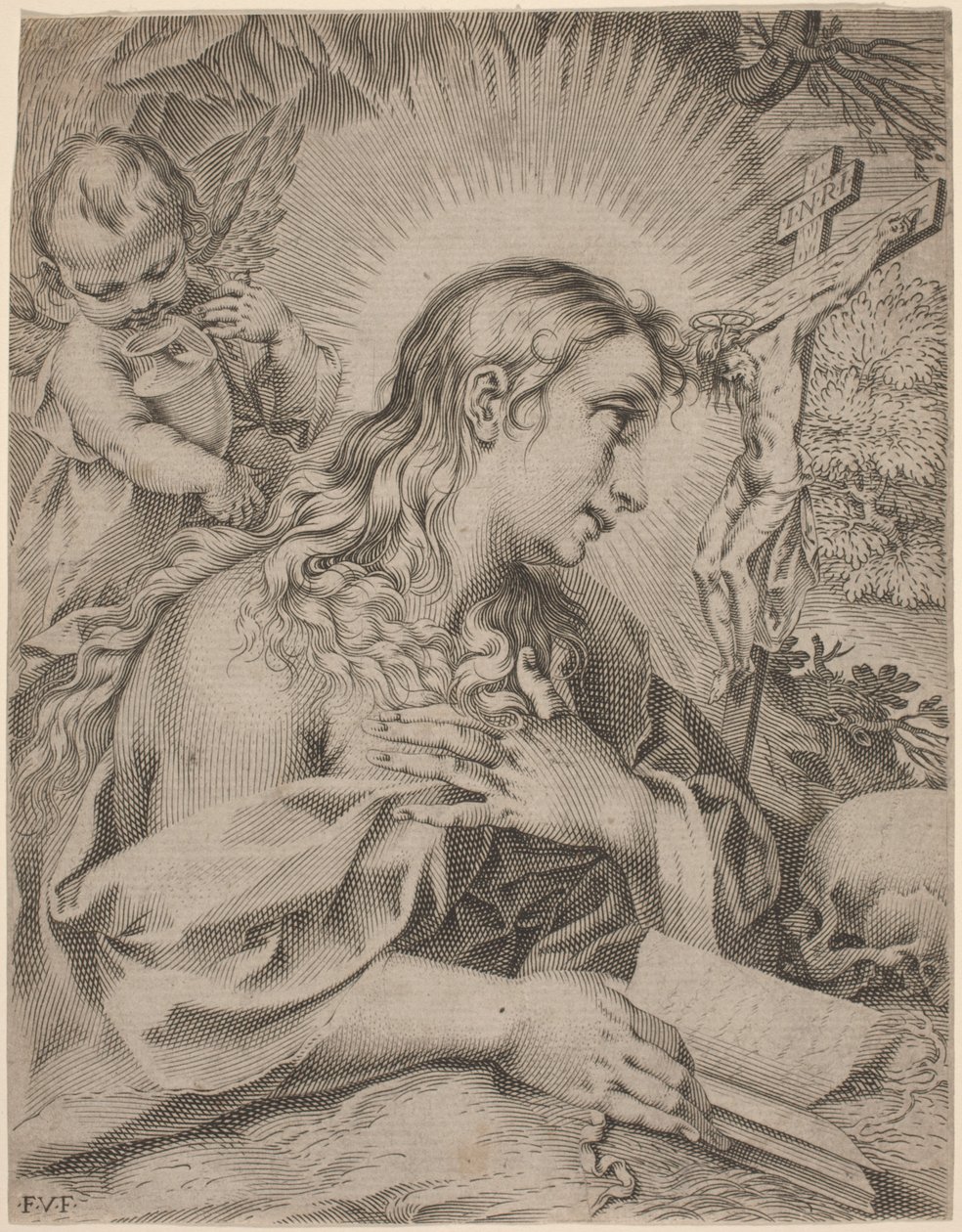 La Madeleine pénitente - Francesco Villamena after Francesco Vanni