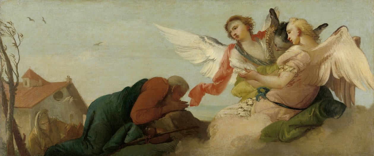 Abraham avec les trois anges - Francesco Zugno