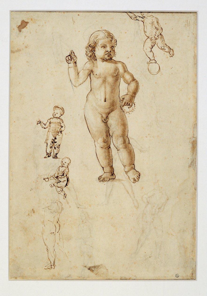Cinq études portant sur des enfants ... - Francesco di Simone (attr. to)