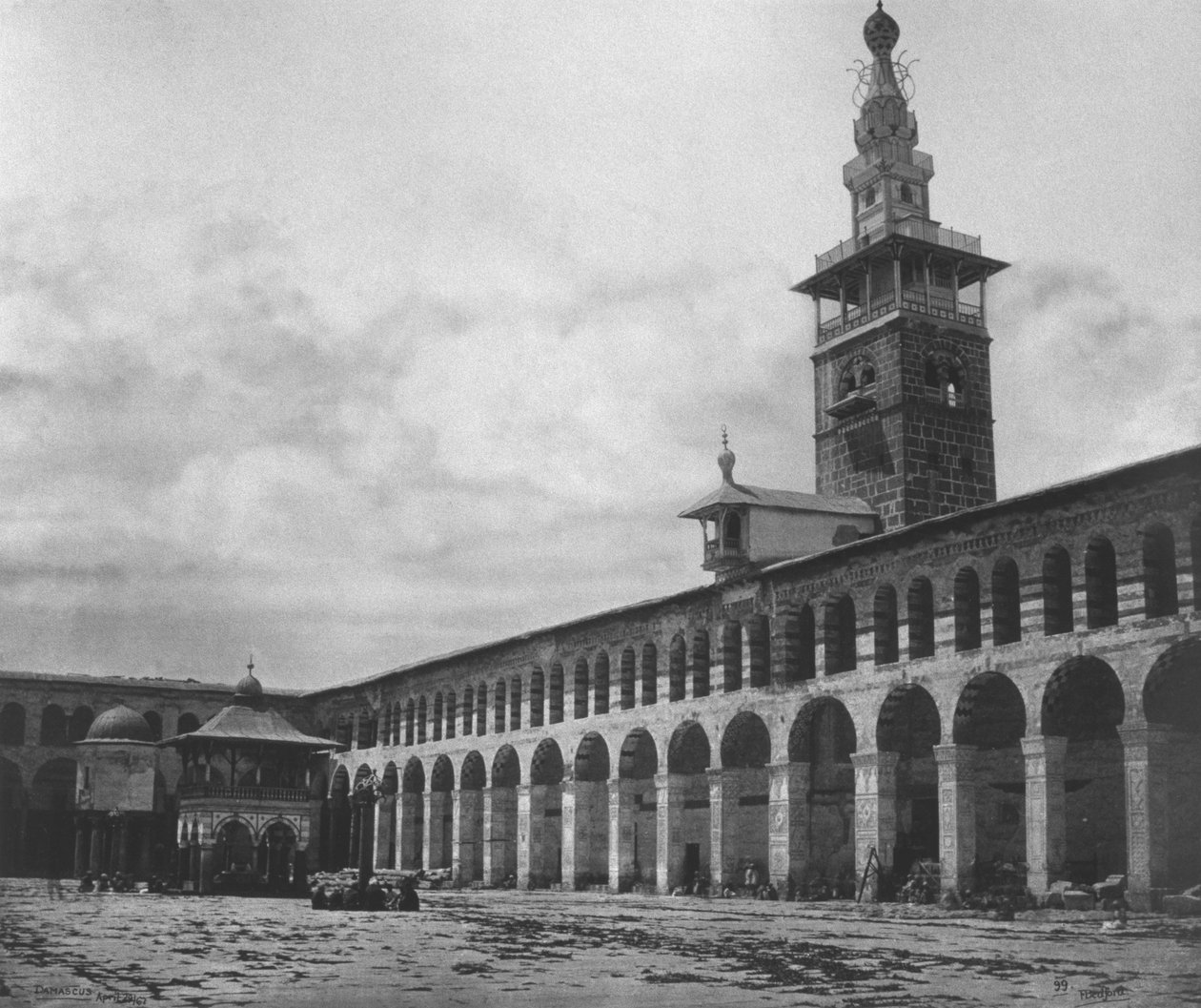 Vue extérieure, mosquée des Omeyyades, Damas, Syrie, 1862 - Francis Bedford