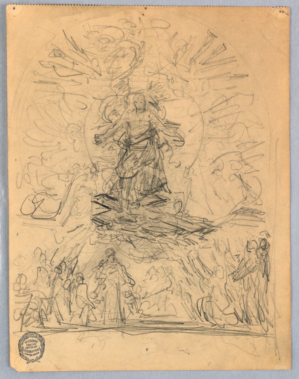 Croquis de figure sur une croix - Francis Augustus Lathrop