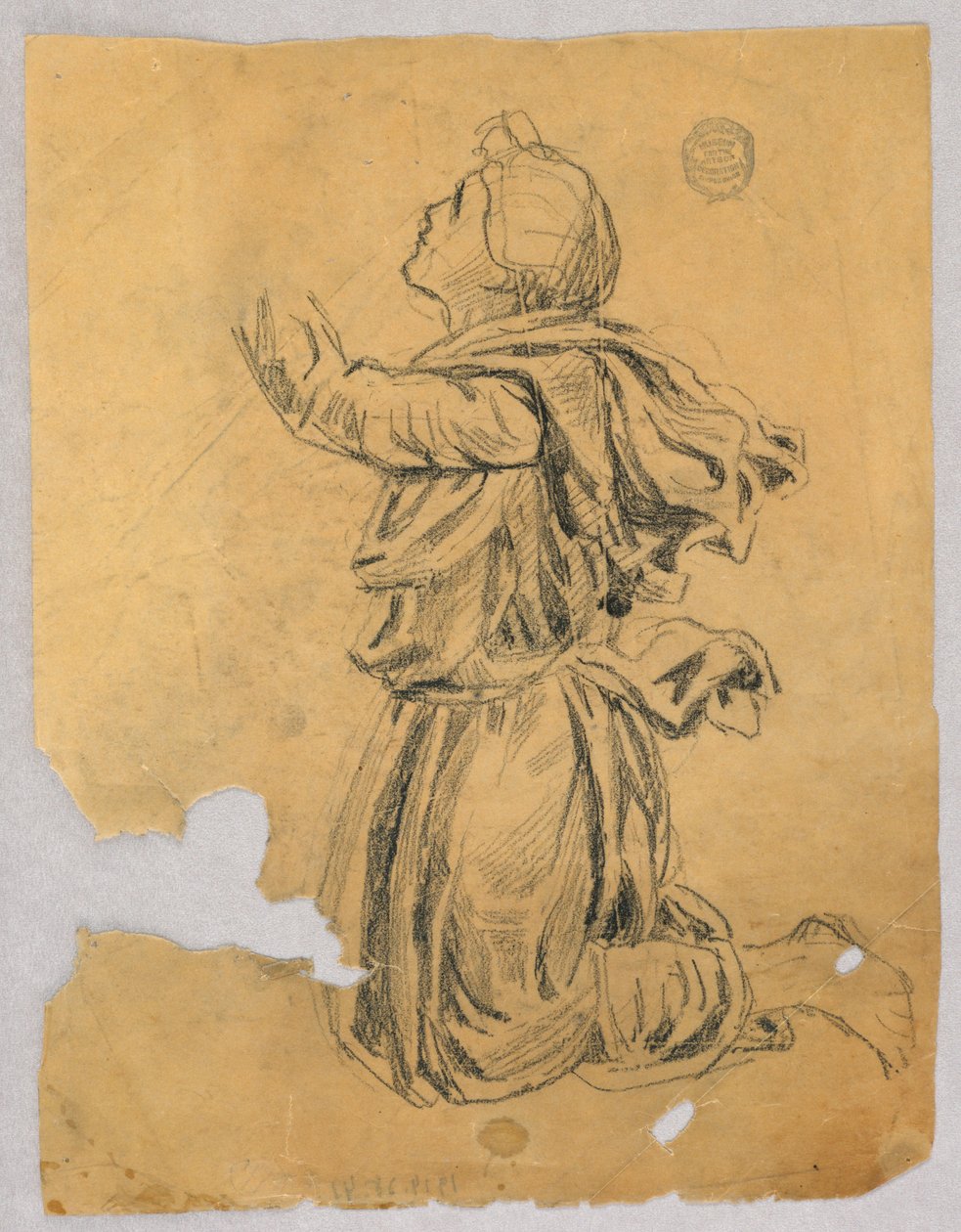 Étude pour une femme agenouillée - Francis Augustus Lathrop