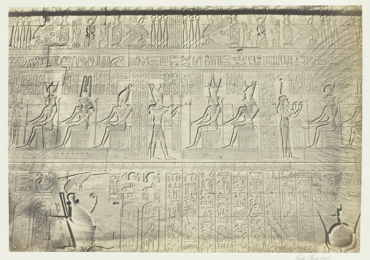 Sculptures du Mur Extérieur, Dendera - Francis Frith