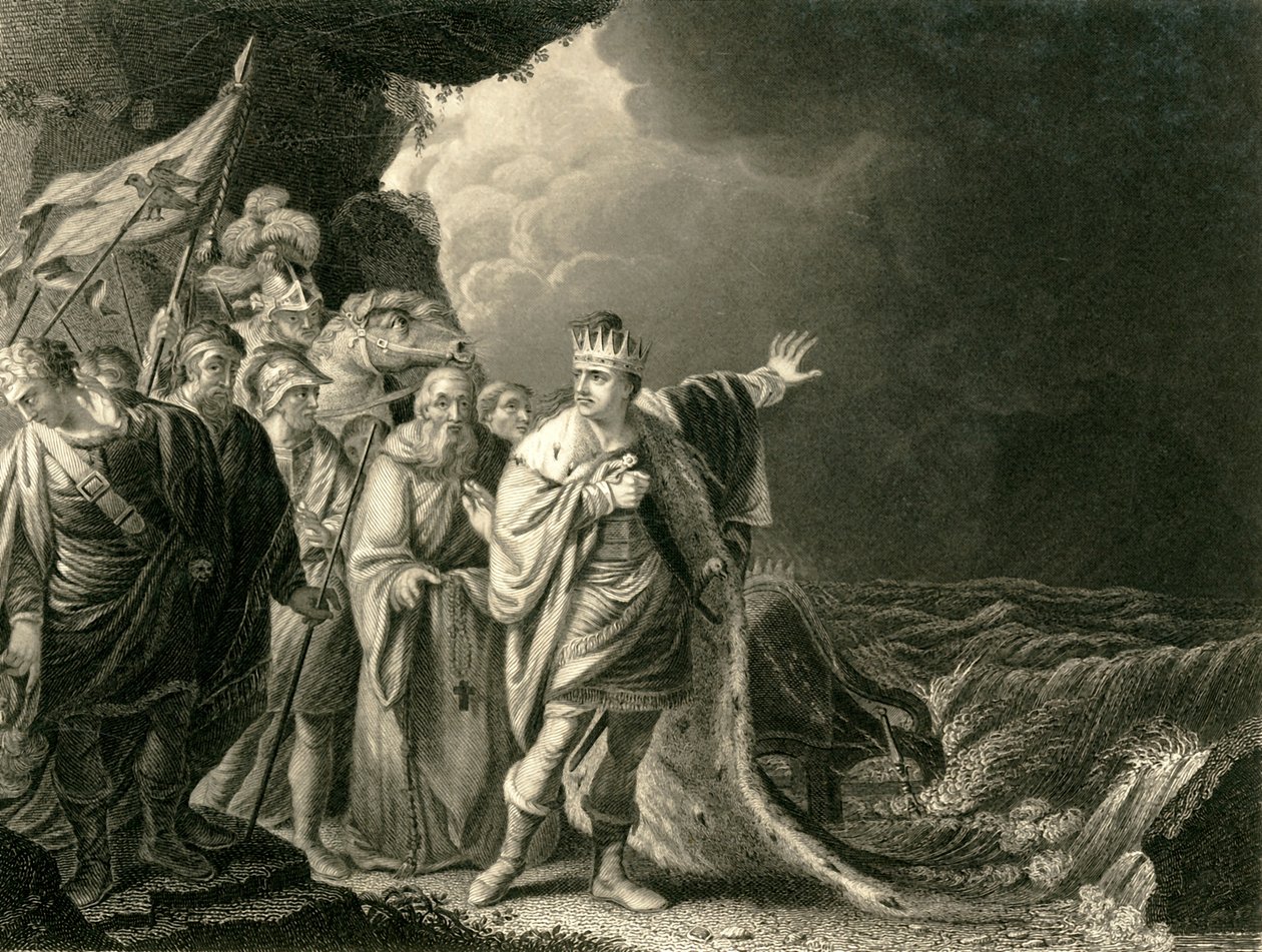 Canute réprimandant ses courtisans, vers 1840 - Francis Holl