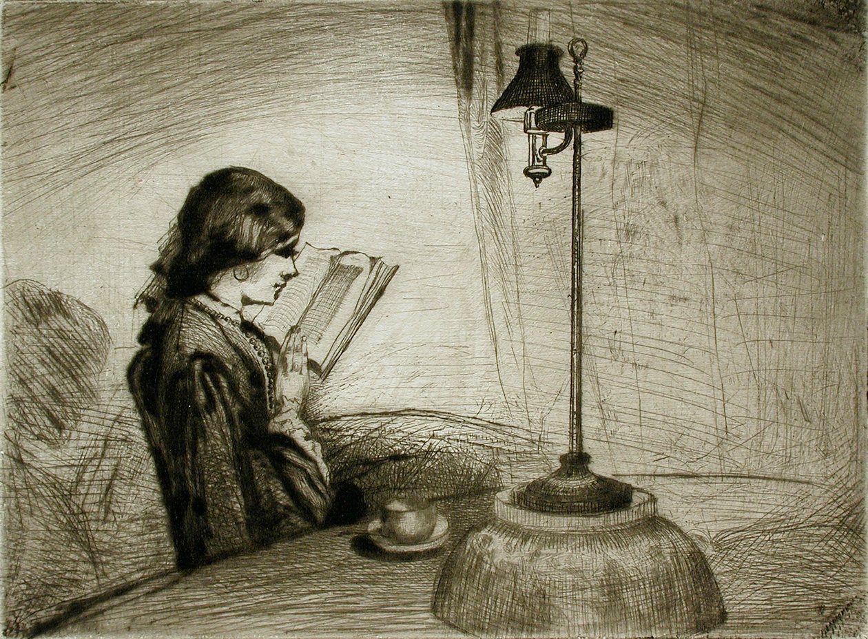 Une dame qui lit - Francis Seymour Haden