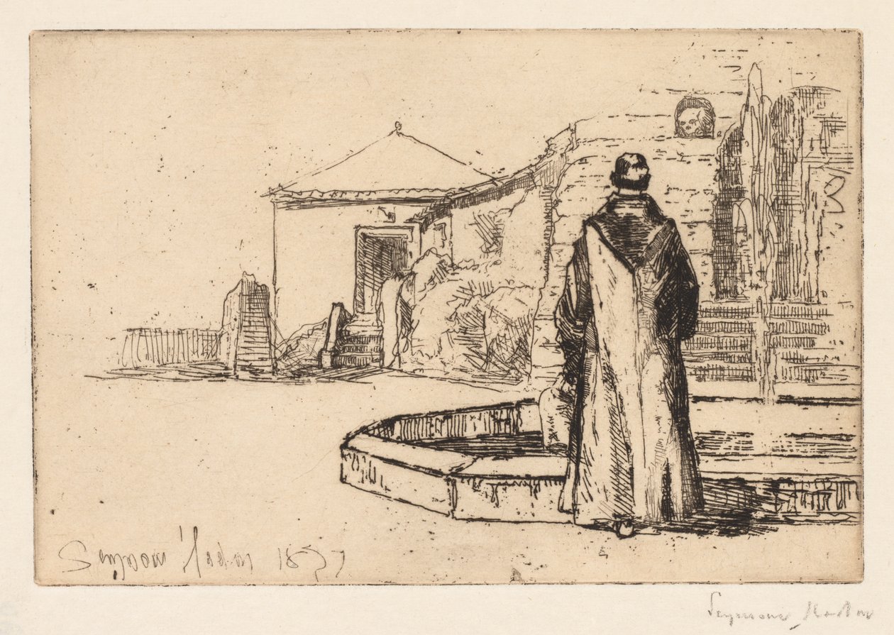 Moine à une Fontaine, 1877 - Francis Seymour Haden