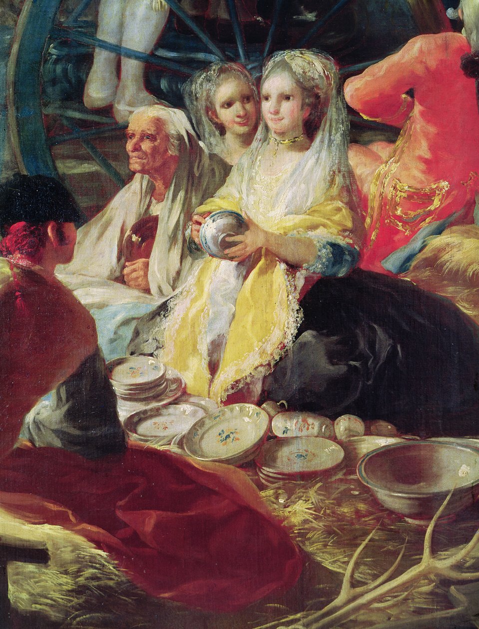 Dames achetant de la poterie à un stand à Madrid (détail) - Francisco de Goya