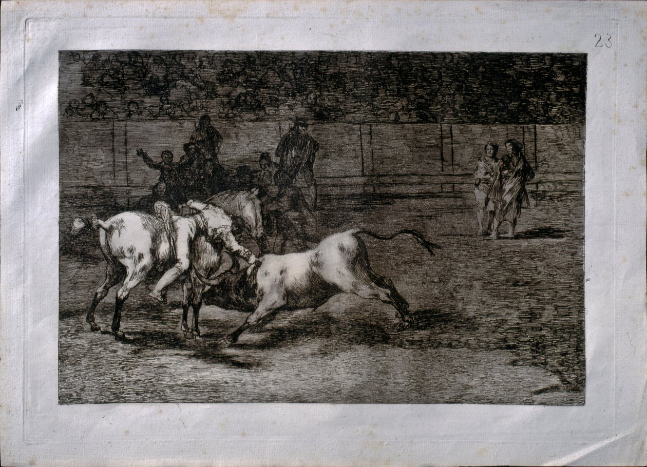 Mariano Ceballos, dit el Indio, tue le taureau à cheval - Francisco de Goya