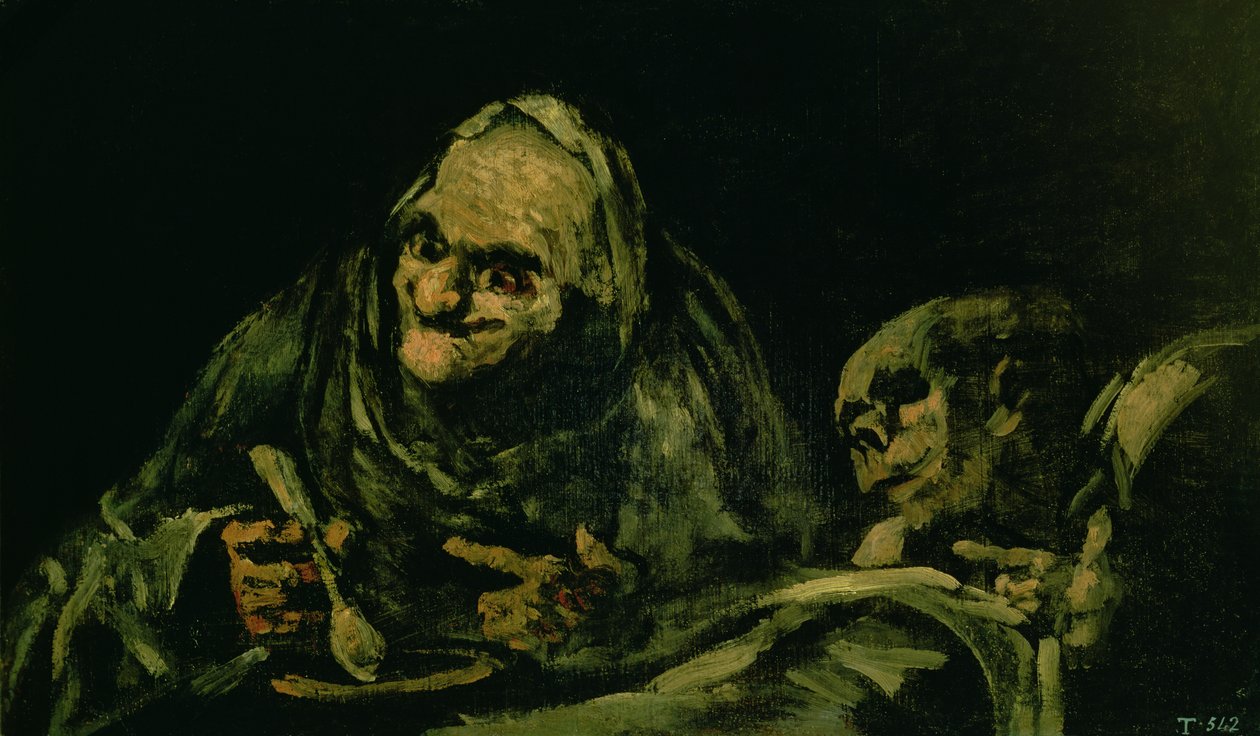 Deux vieux hommes mangeant, l