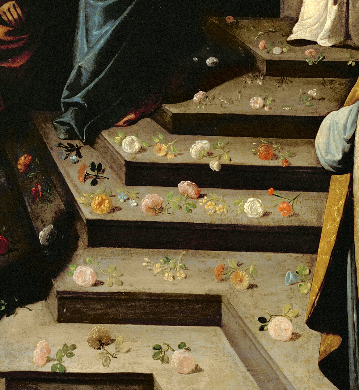 Éparpillant des fleurs (détail) - Francisco de Zurbaran