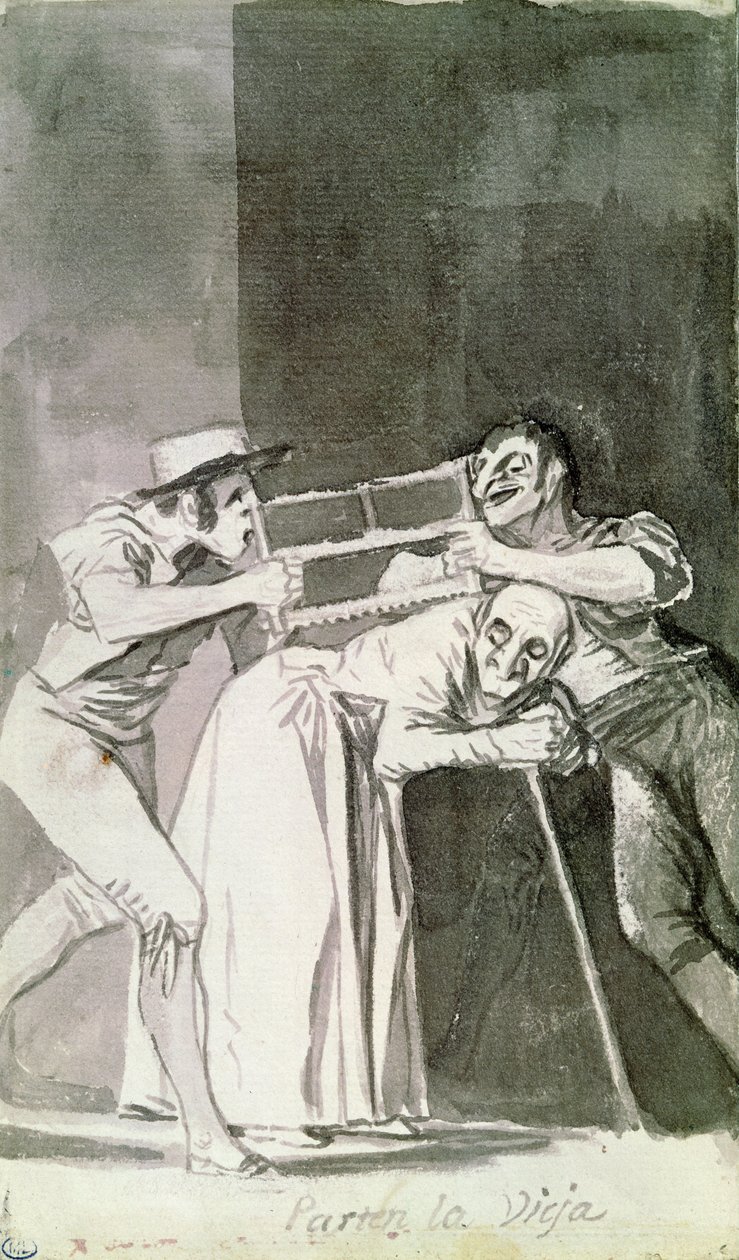Coupez le vieux (Parten la vieja), c.1810 - Francisco de Goya