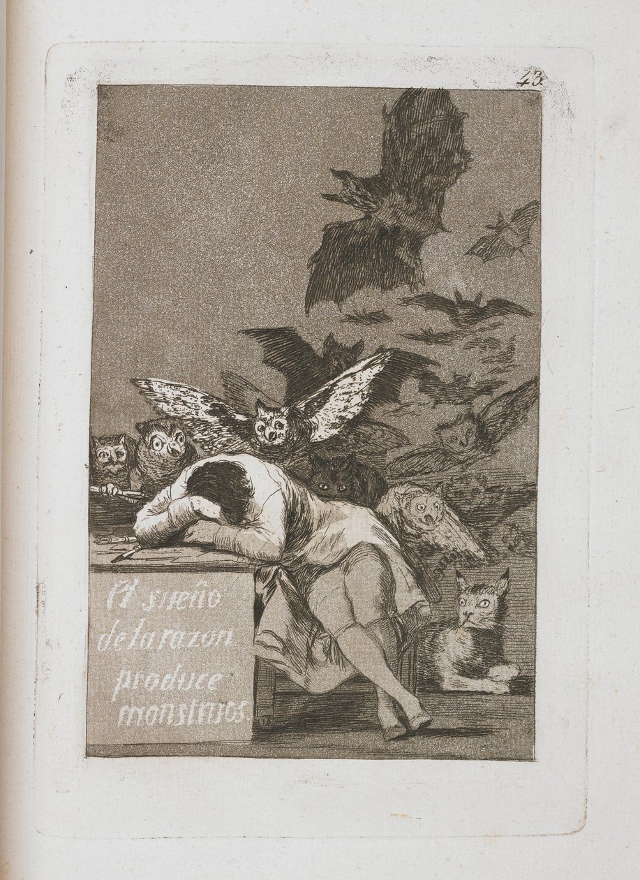 Le Sommeil de la Raison Produit des Monstres, Planche 43 de Los Caprichos, 1797-1798 - Francisco de Goya