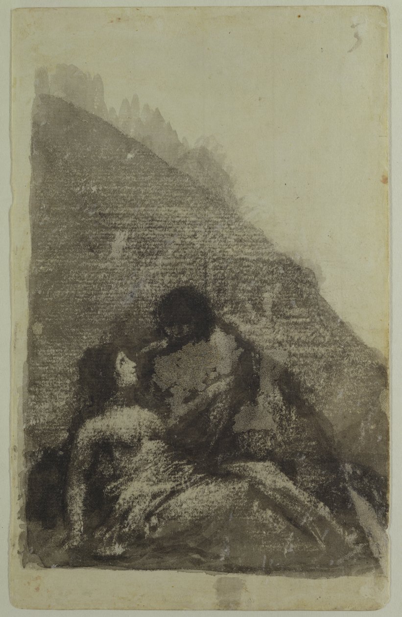 Amants allongés ensemble dans le noir - Francisco de Goya