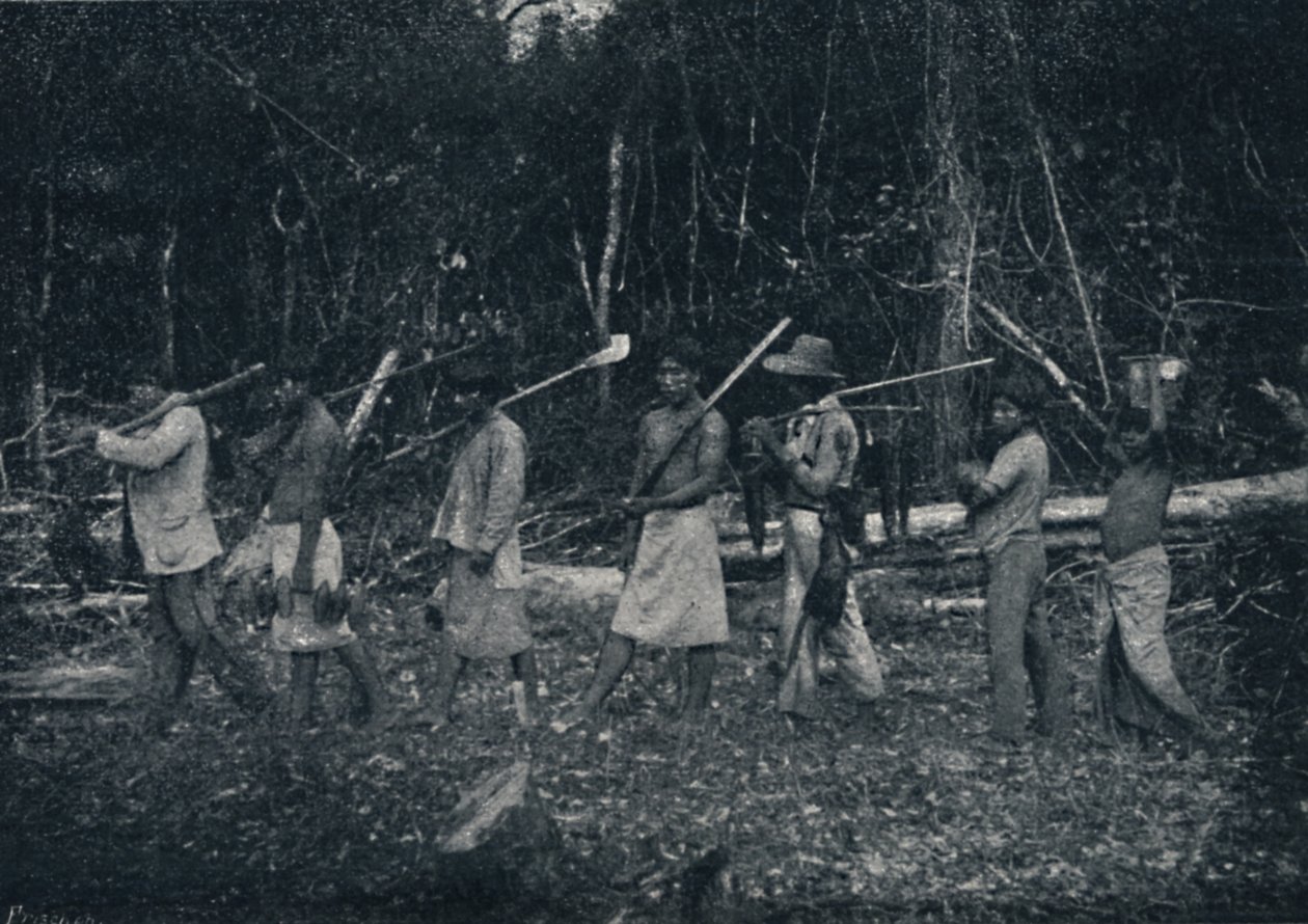 Indios Guaranys, voltando de uma caçada, 1895 - Francisco Henszler