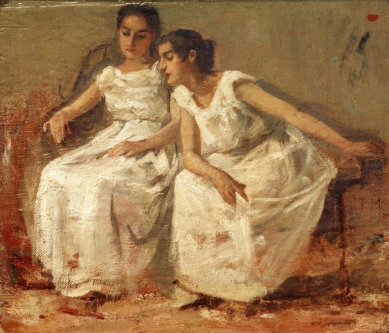 Deux filles assises - Francisco Miralles y Gallup