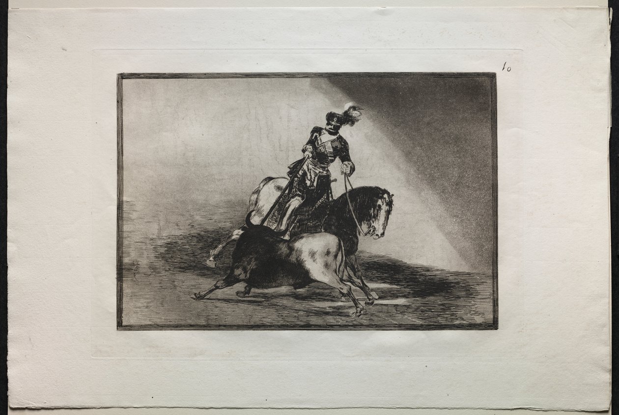 Corridas : Charles V lançant une lance à un taureau - Francisco de Goya