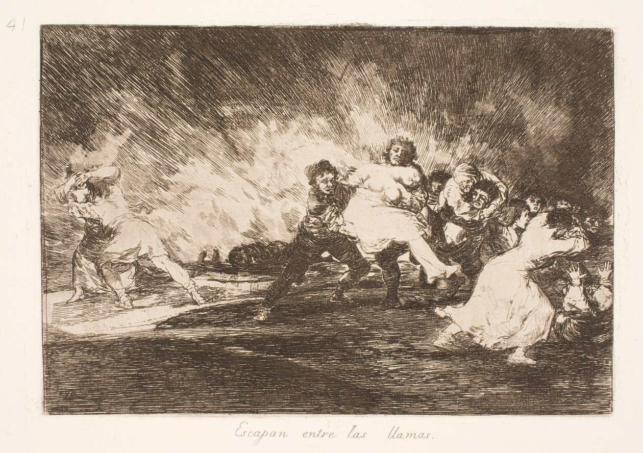 Ils fuient à travers les flammes (41) - Francisco de Goya