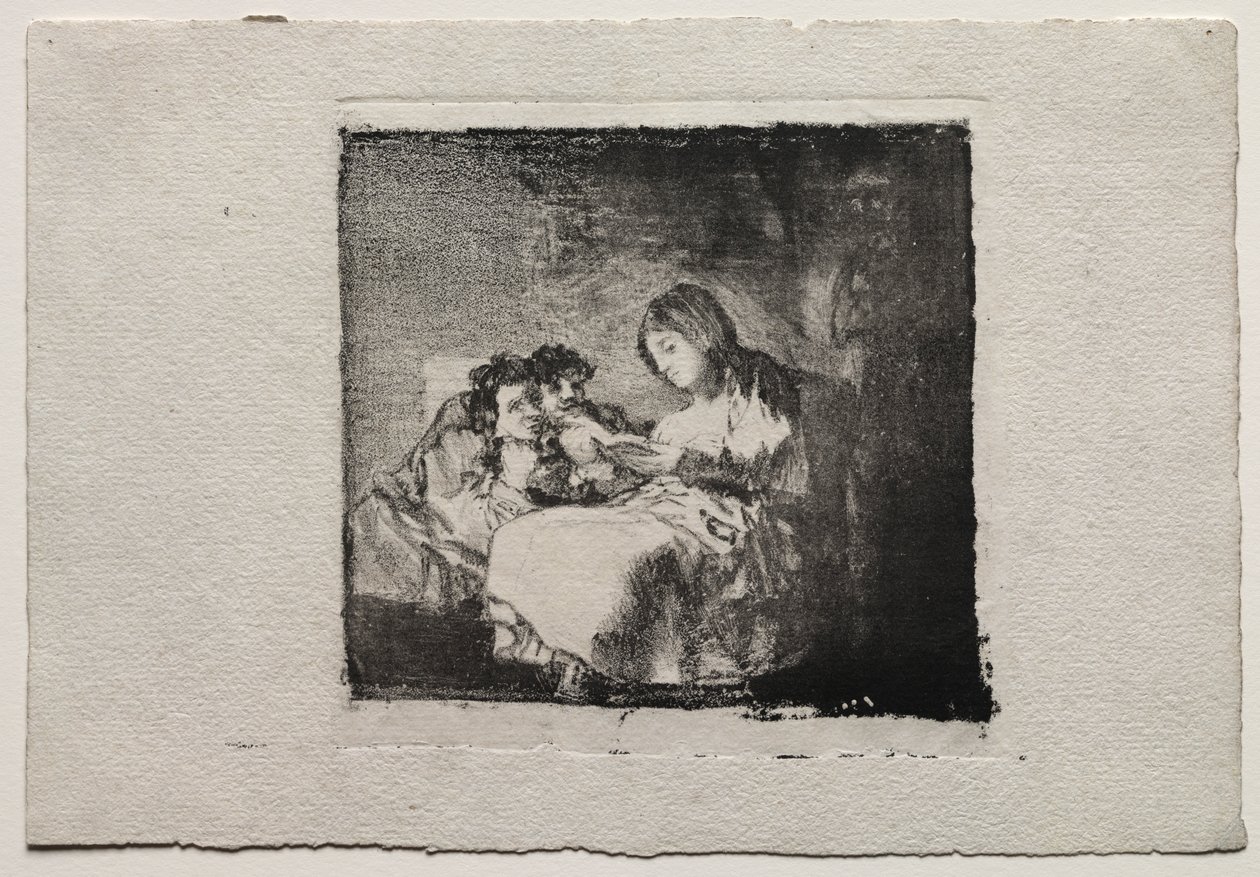 Femme lisant à deux enfants - Francisco de Goya