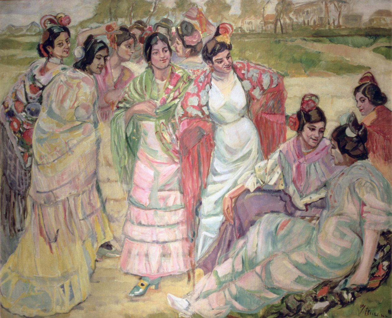 Femmes avec des châles - Francisco de Iturrino