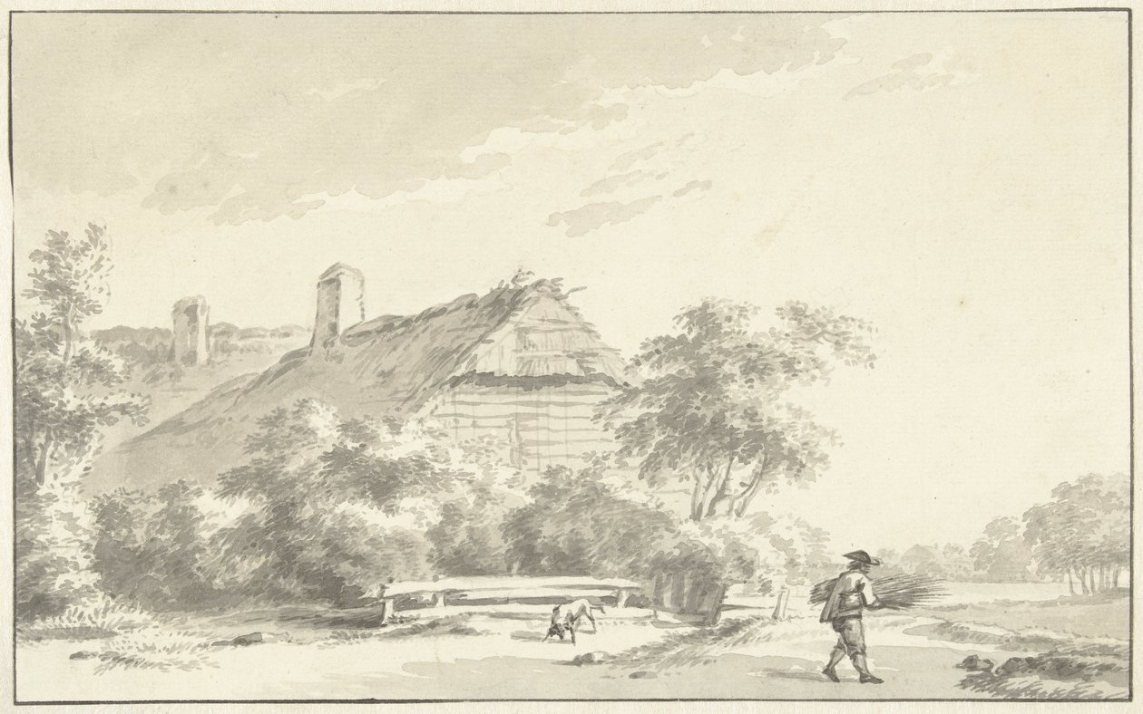 Paysans devant une ferme - Franciscus Andreas Milatz