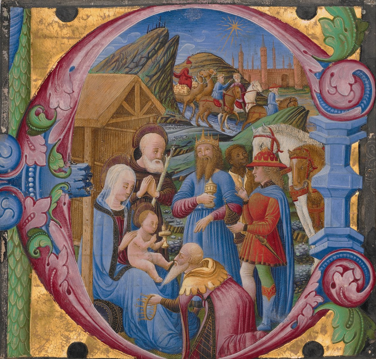 Initiale E - Adoration des Mages - Franco dei Russi