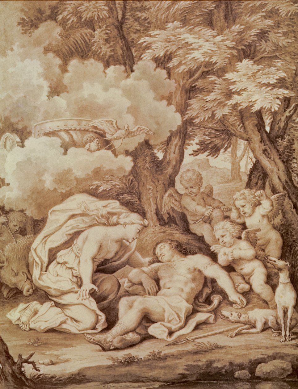 Vénus découvrant Adonis, tiré d