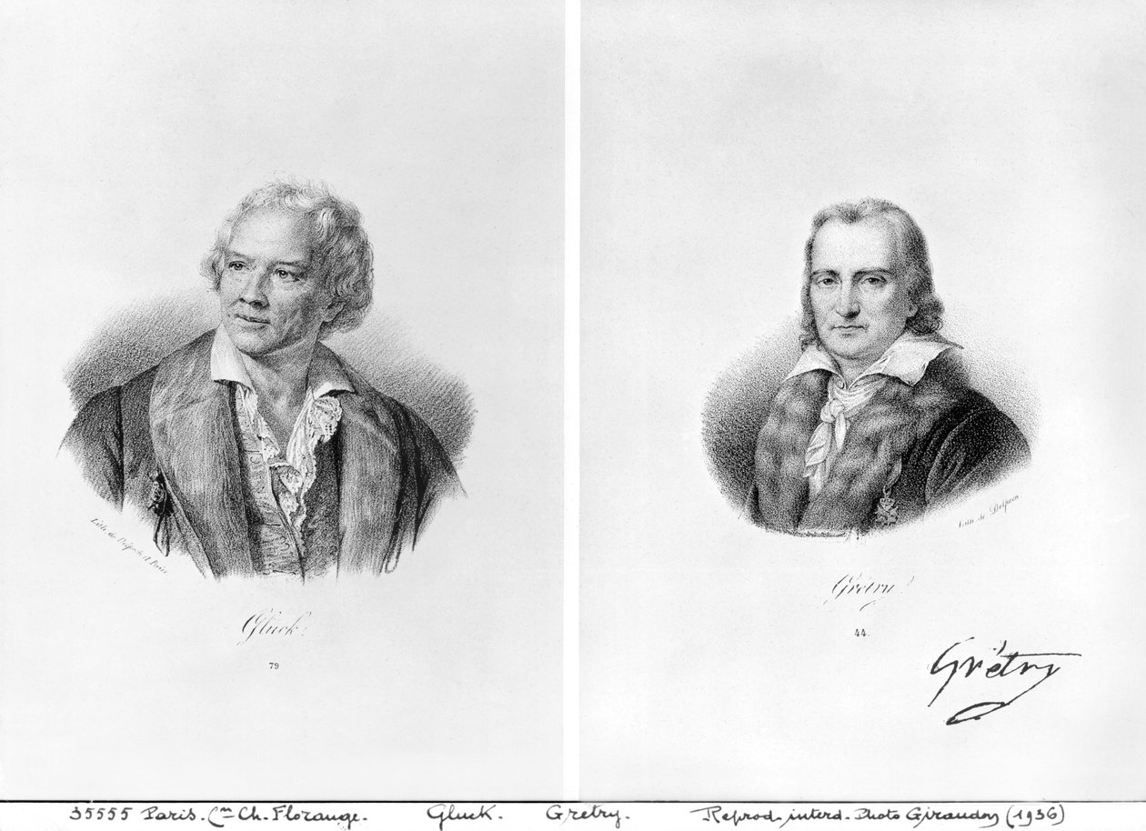 Christoph Willibald von Gluck (1714-87) et André Ernest Modeste Grétry (1741-1813) - Francois Seraphin Delpech