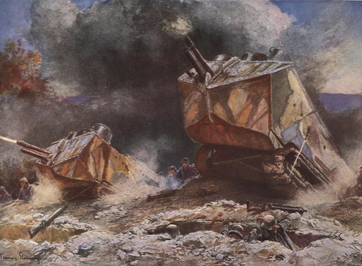 Scène de champ de bataille de la Première Guerre mondiale - Francois Flameng
