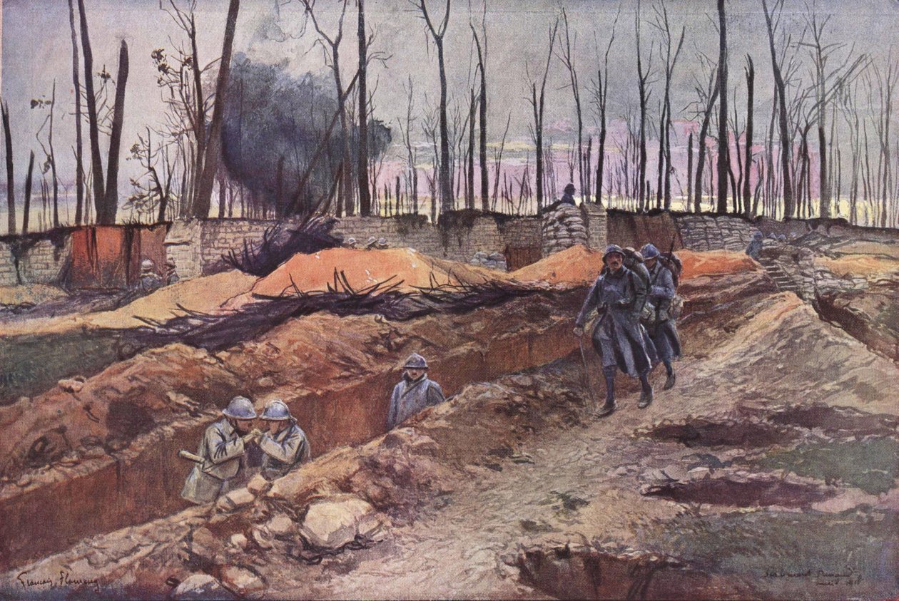 Scène de champ de bataille de la Première Guerre mondiale - Francois Flameng