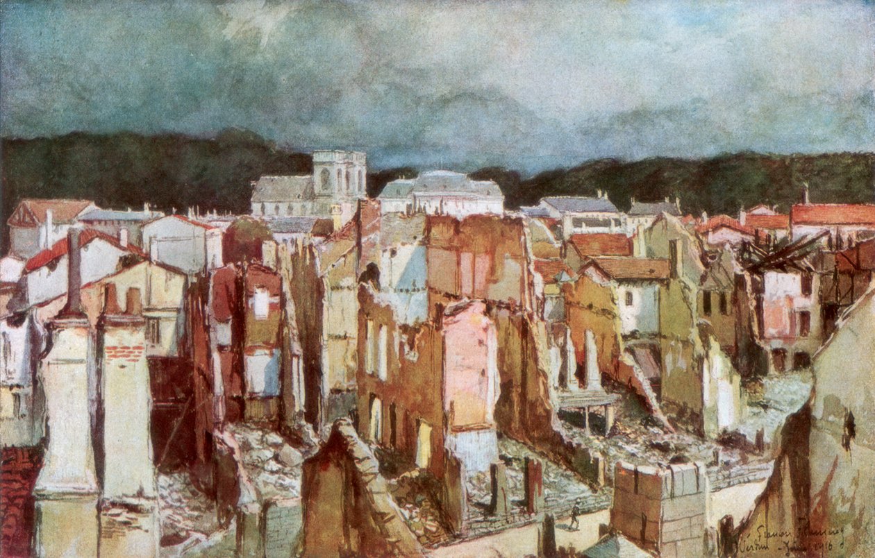 Les ruines de Verdun, juin 1916 - Francois Flameng