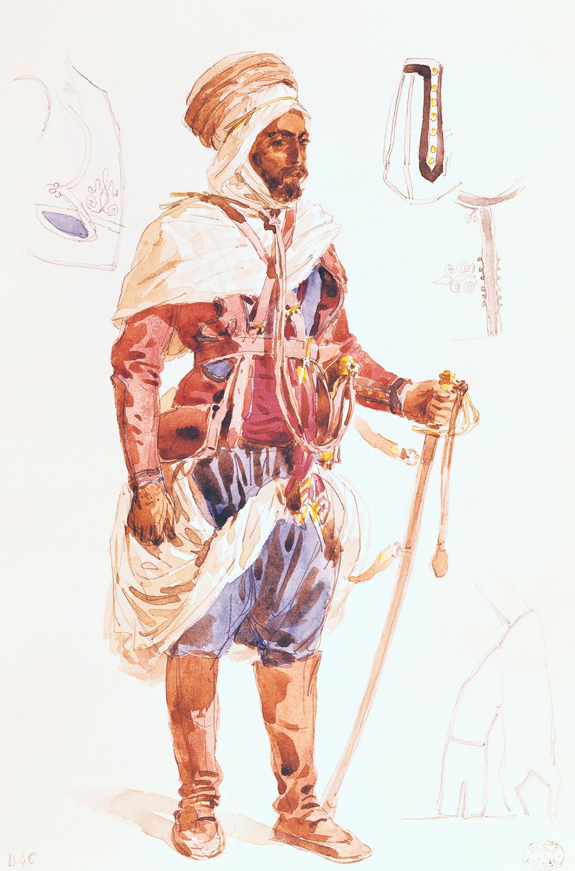 Spahi avec son épée, c.1854 - Francois Hippolyte Lalaisse