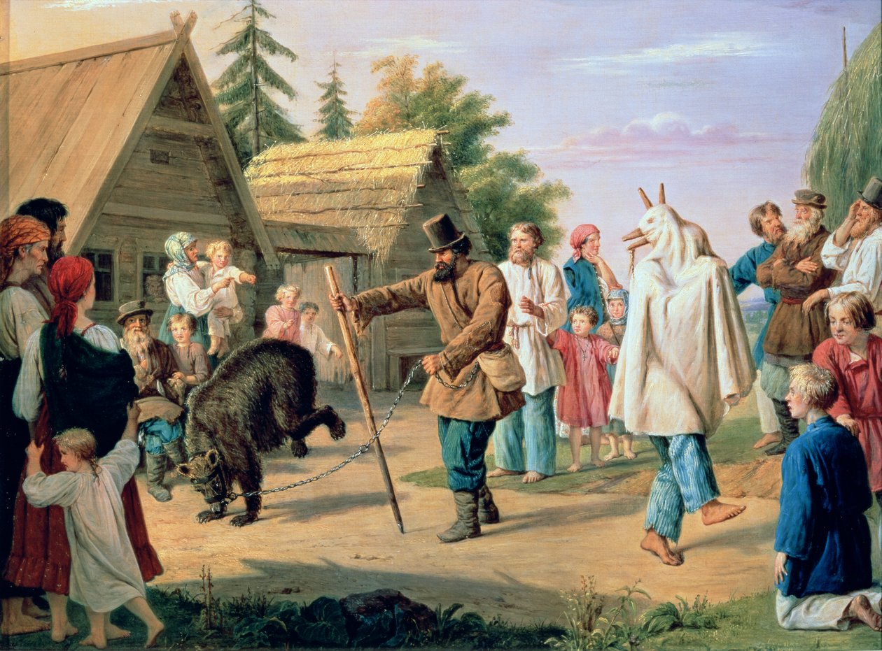 Bouffons dans un village - Francois Nicholas Riss