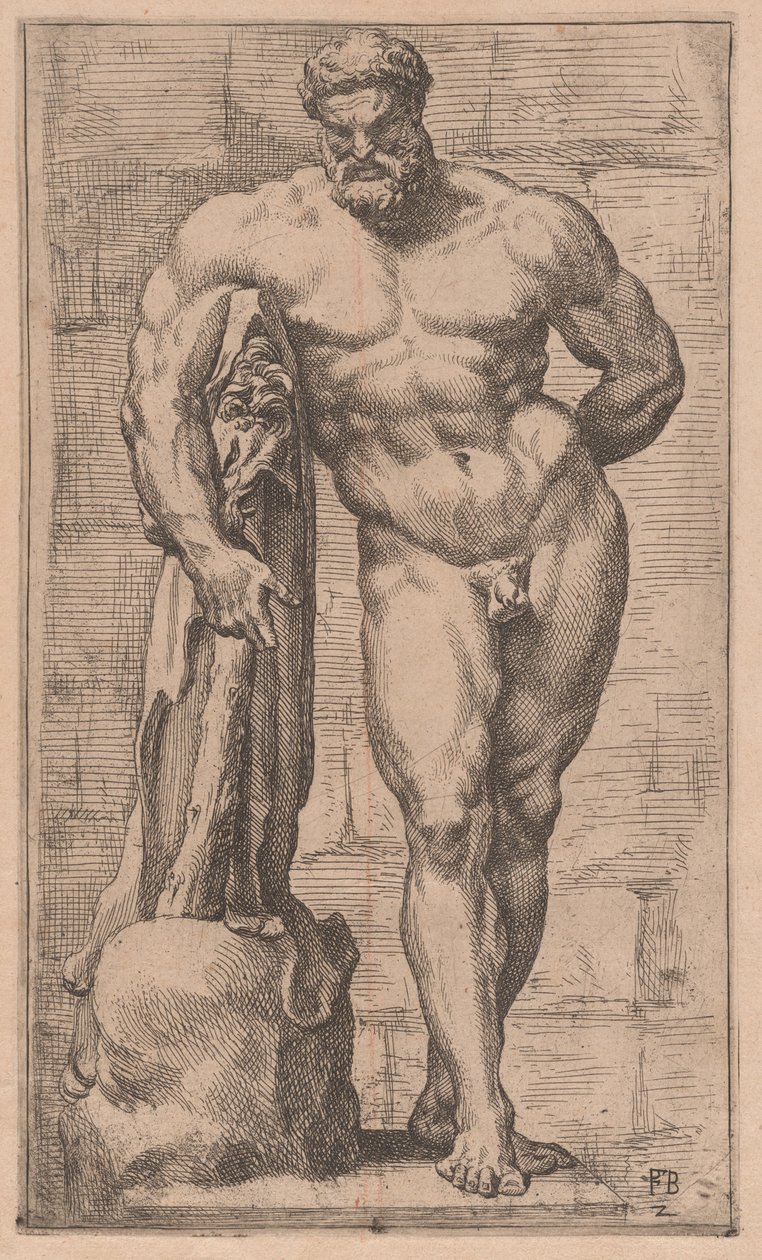 Hercule Farnèse, vue de face [plaque 2] - Francois Perrier