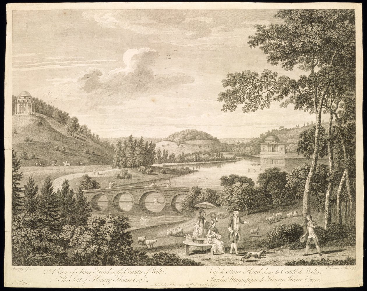 Vue de Stour Head dans le Wiltshire - Francois Vivares