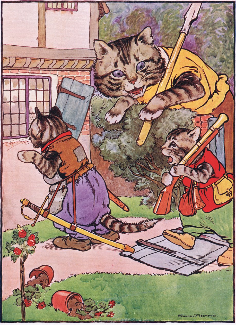 Un chat avec ses chatons s