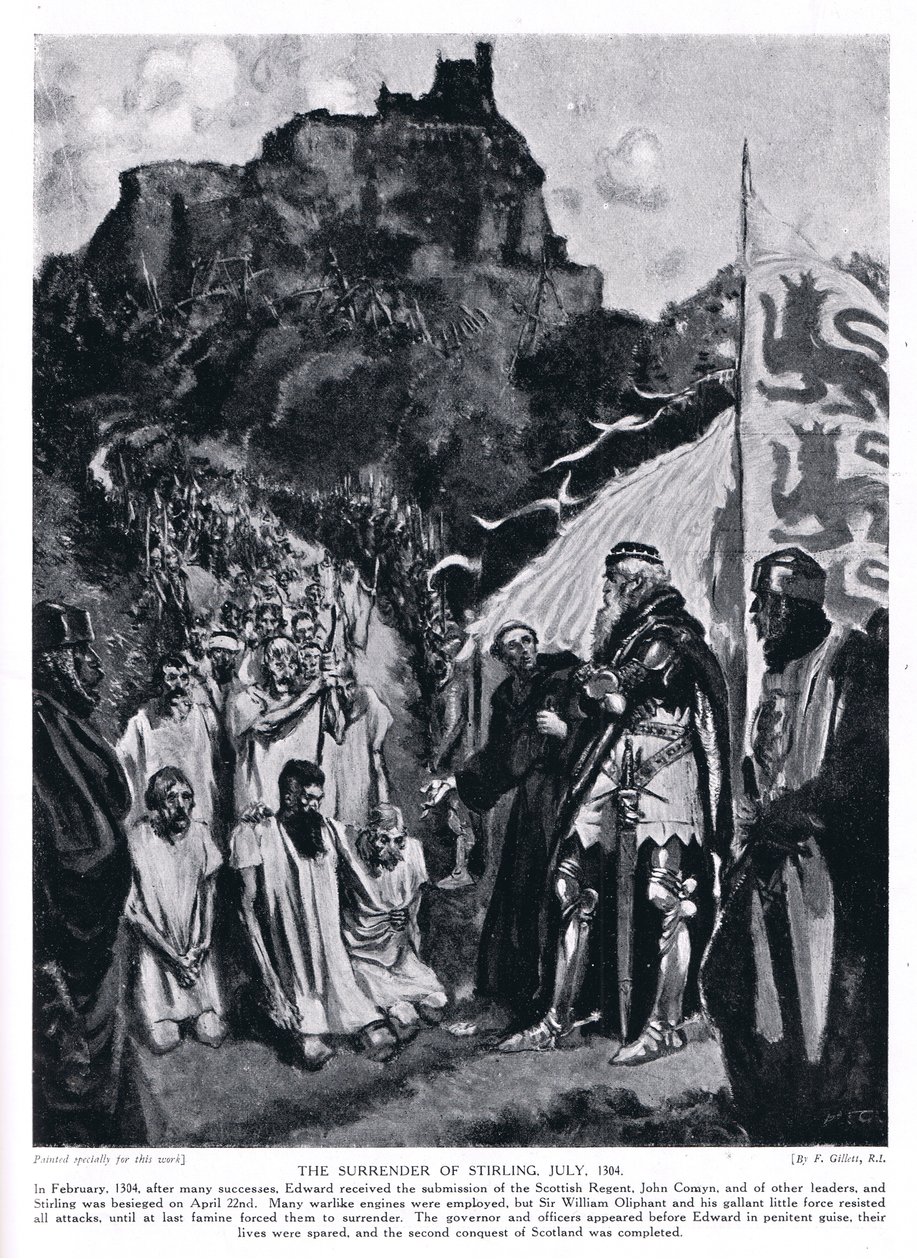 La reddition du château de Stirling; juillet; AD1304, années 1920 - Frank Gillett