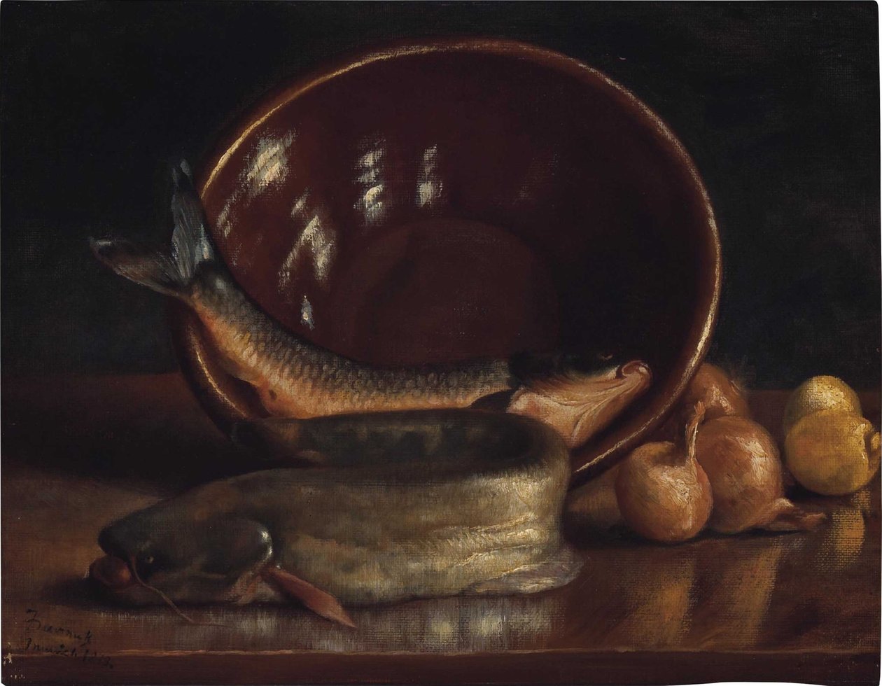 Nature morte au poisson - Frank Duveneck