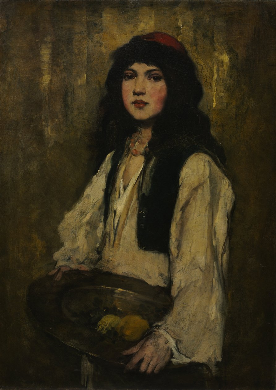La jeune fille vénitienne, vers 1880 (huile sur toile) - Frank Duveneck