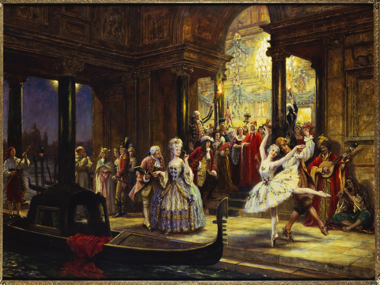 Le bal masqué, Venise - Frank Moss Bennett