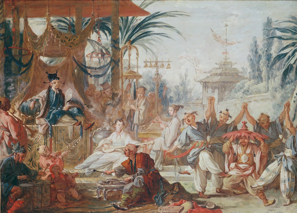 Chinoiseries : Danse chinoise (étude préparatoire pour une tapisserie), c.1742 - François Boucher