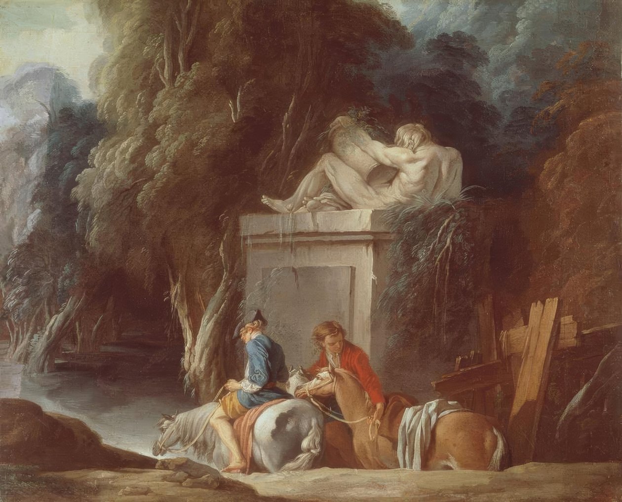 Cavaliers traversant un gué - François Boucher