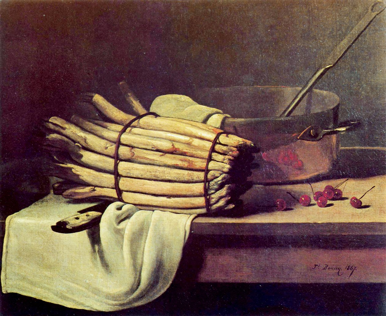 French : Nature morte aux asperges - François Bonvin