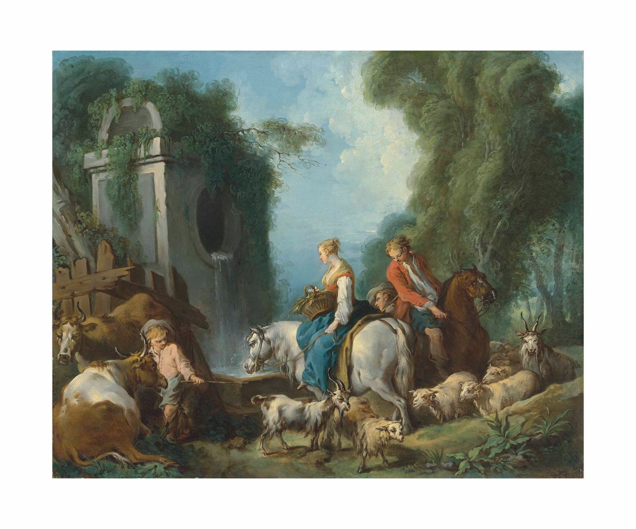 Boucher - Pastorale à la fontaine - François Boucher