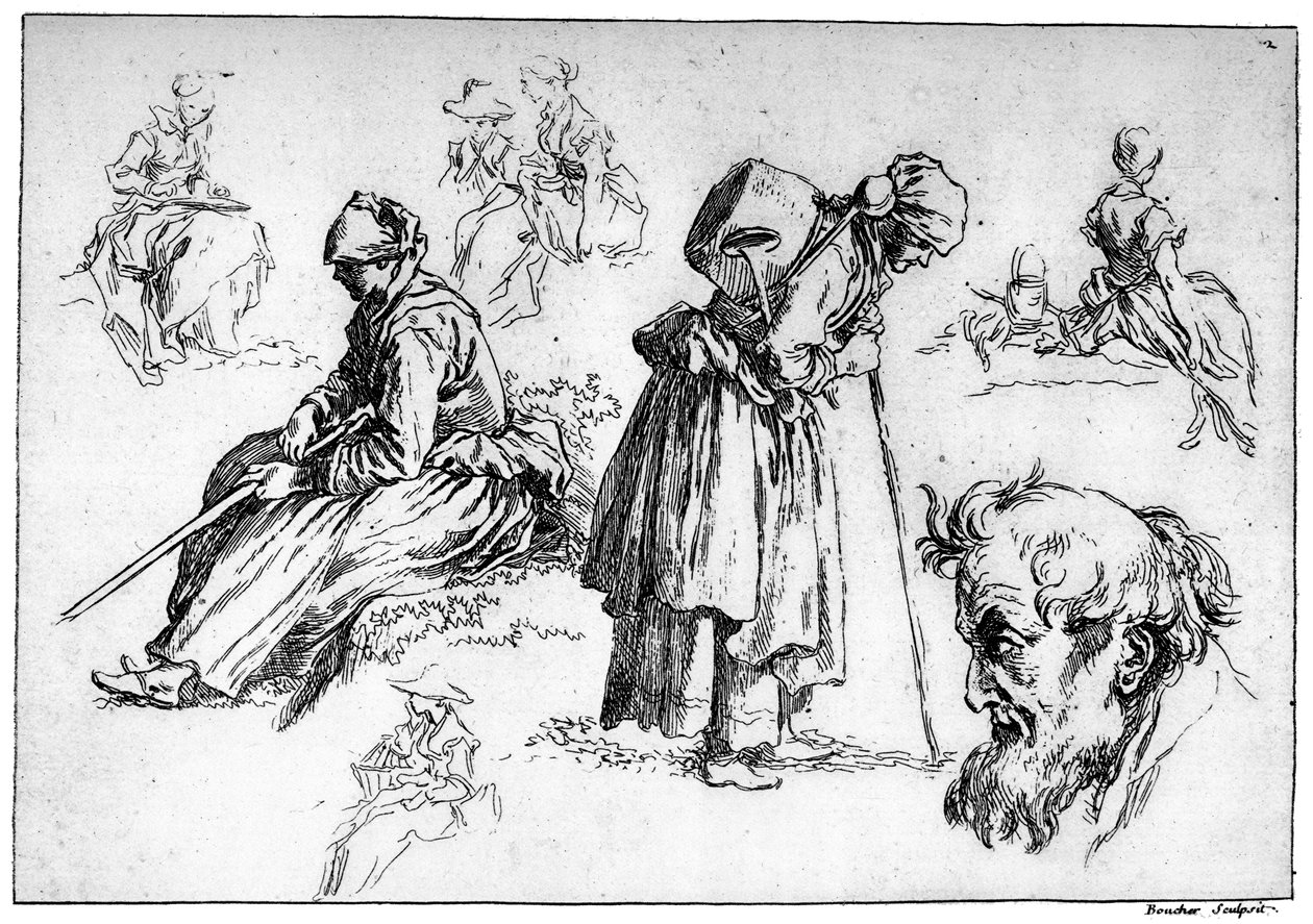 Figures diverses, vers 1720-1770, 1924 - François Boucher